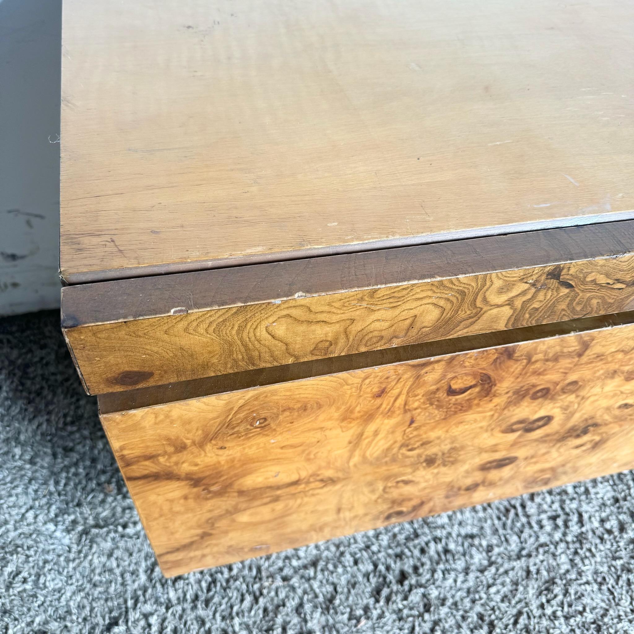 Late 20th Century Mid Century Modern Burl Wood Nightstands by Lane - a Pair