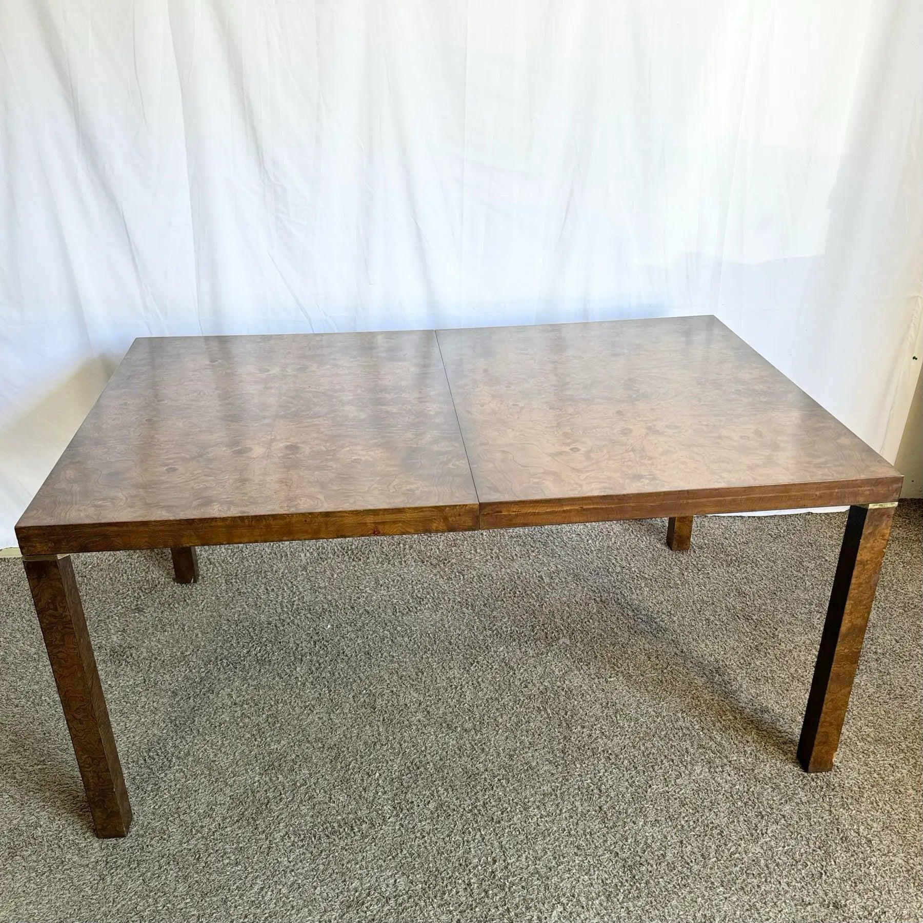 Table de salle à manger extensible Parsons en bois de ronce de style moderne du milieu du siècle par Lane en vente 2