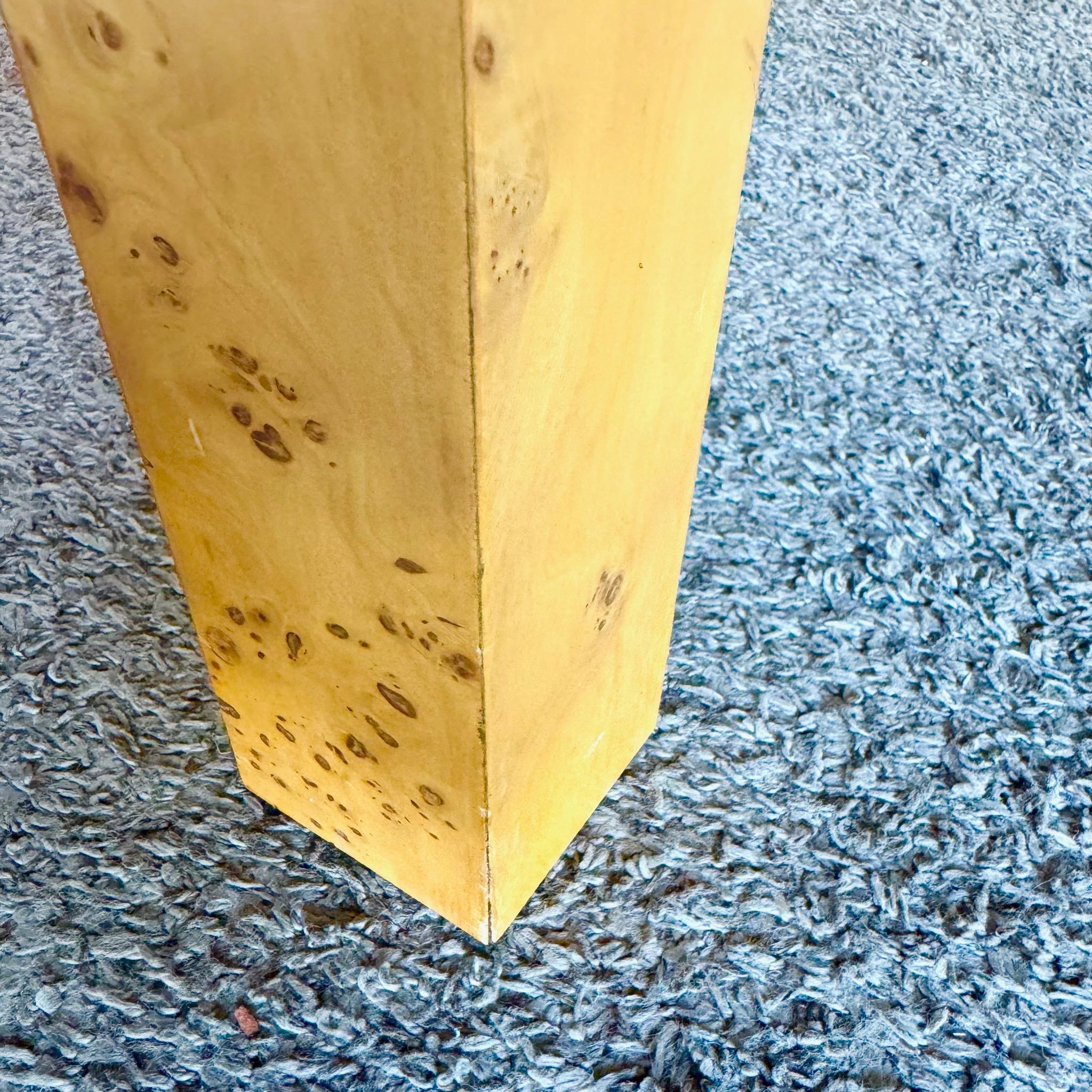 Mid Century Modern Burl Wood Parsons Extendable Dining Table im Angebot 4