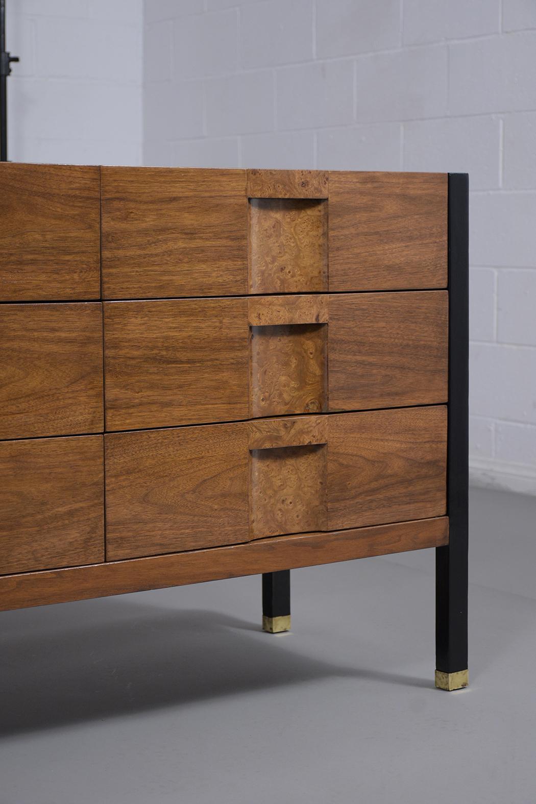 Mid-Century Modern Burled Chest of Drawers 1