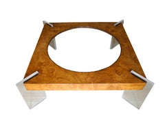 Mid-Century Modern Burled Wood Large Coffee Table by Vladimir Kagan