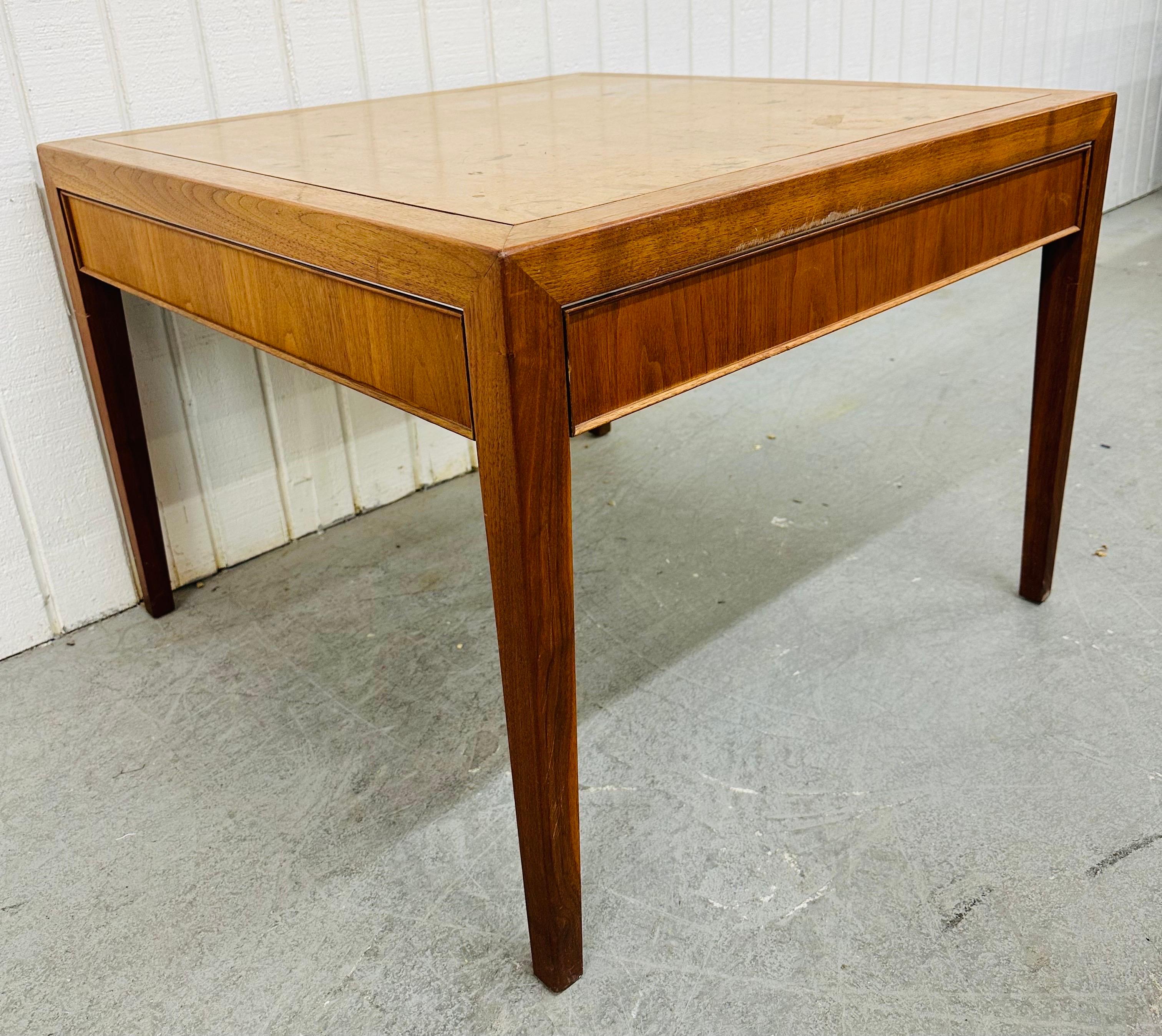 American Mid-Century Modern Burled Wood Side Table For Sale