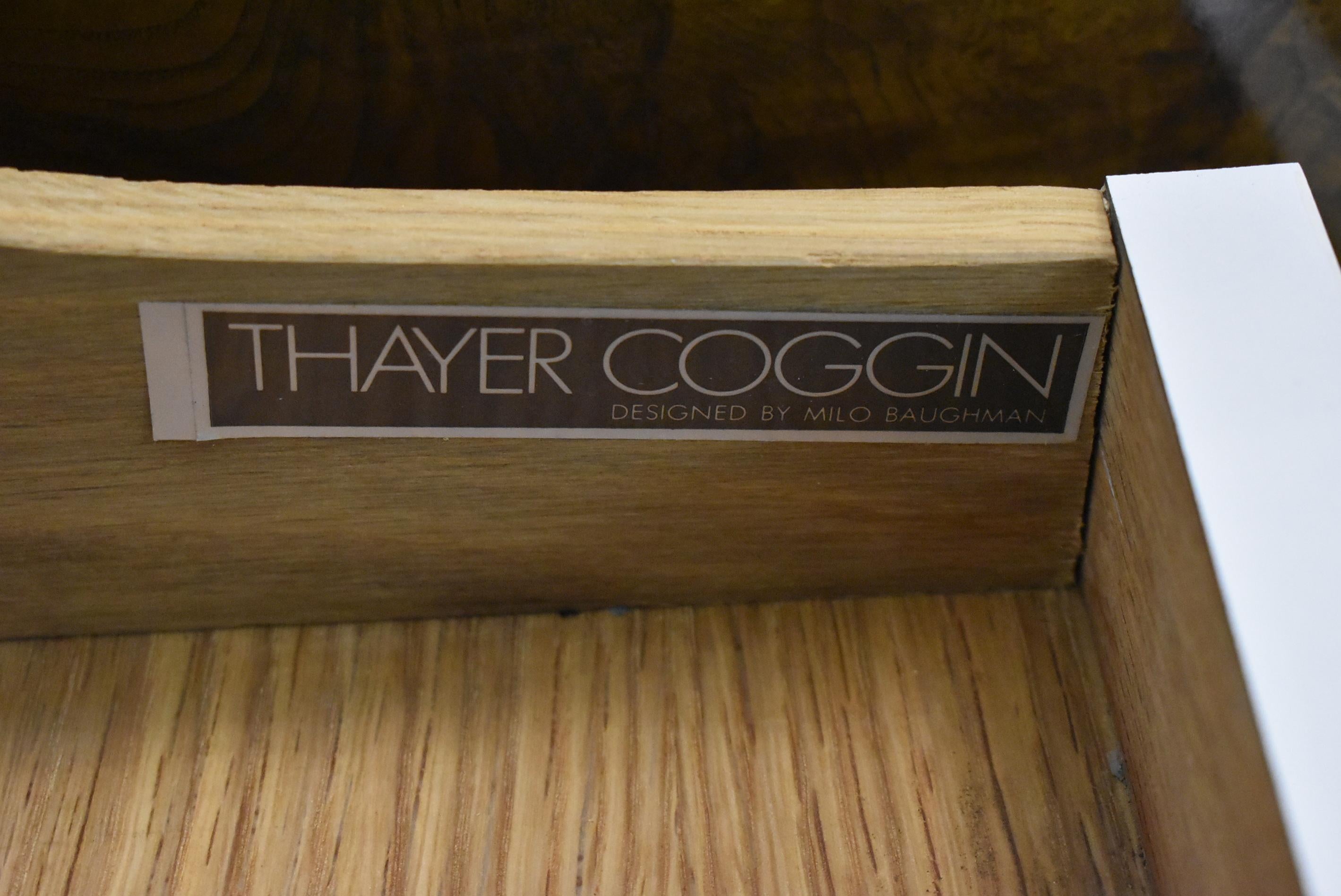 Mid-Century Modern Burl Wood Credenza by Thayer Coggin For Sale 1