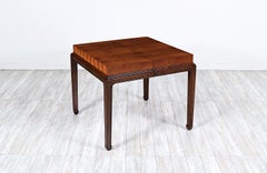 Mid-Century Modern Burlwood Expanding Butterfly Dining Table by Henredon
