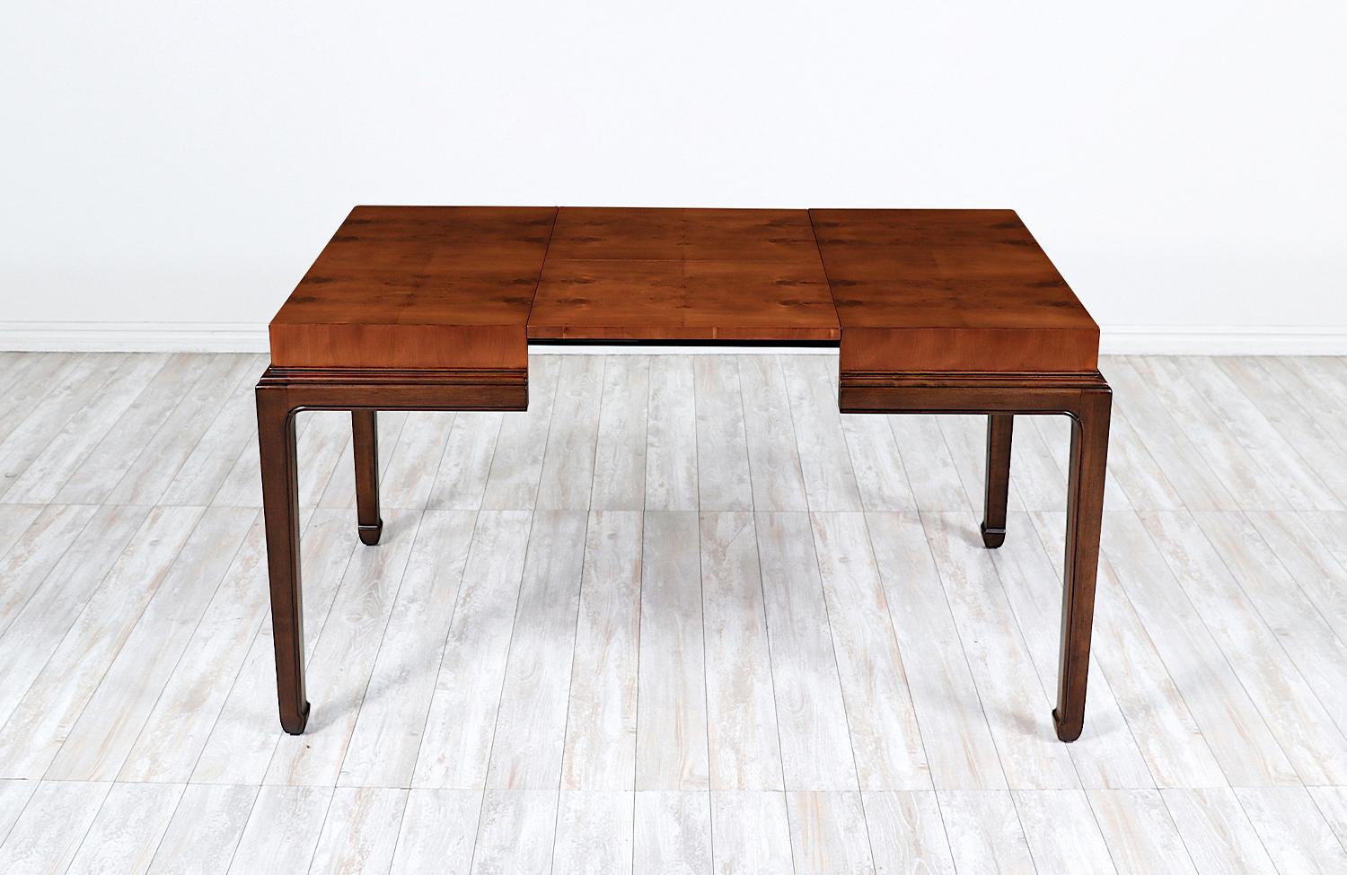 Mid-20th Century Mid-Century Modern Burlwood Expanding Butterfly Dining Table by Henredon