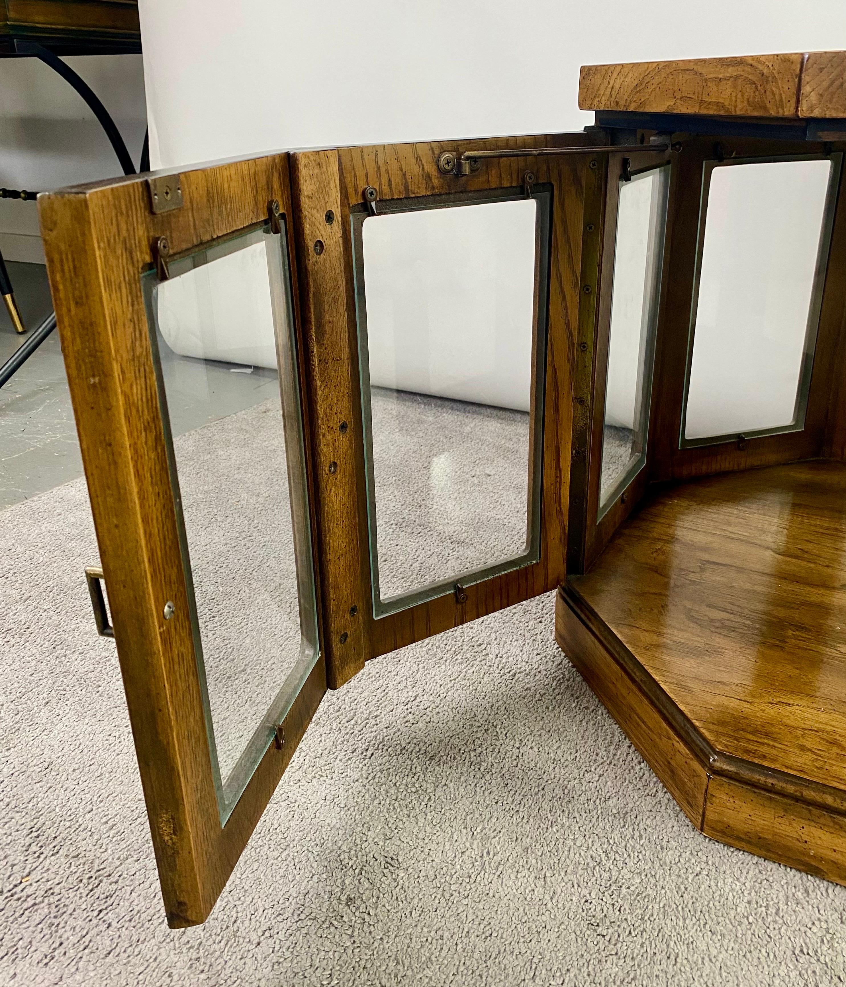Mid-Century Modern Burlwood Hexagon Display Side or End Table, a Pair For Sale 3