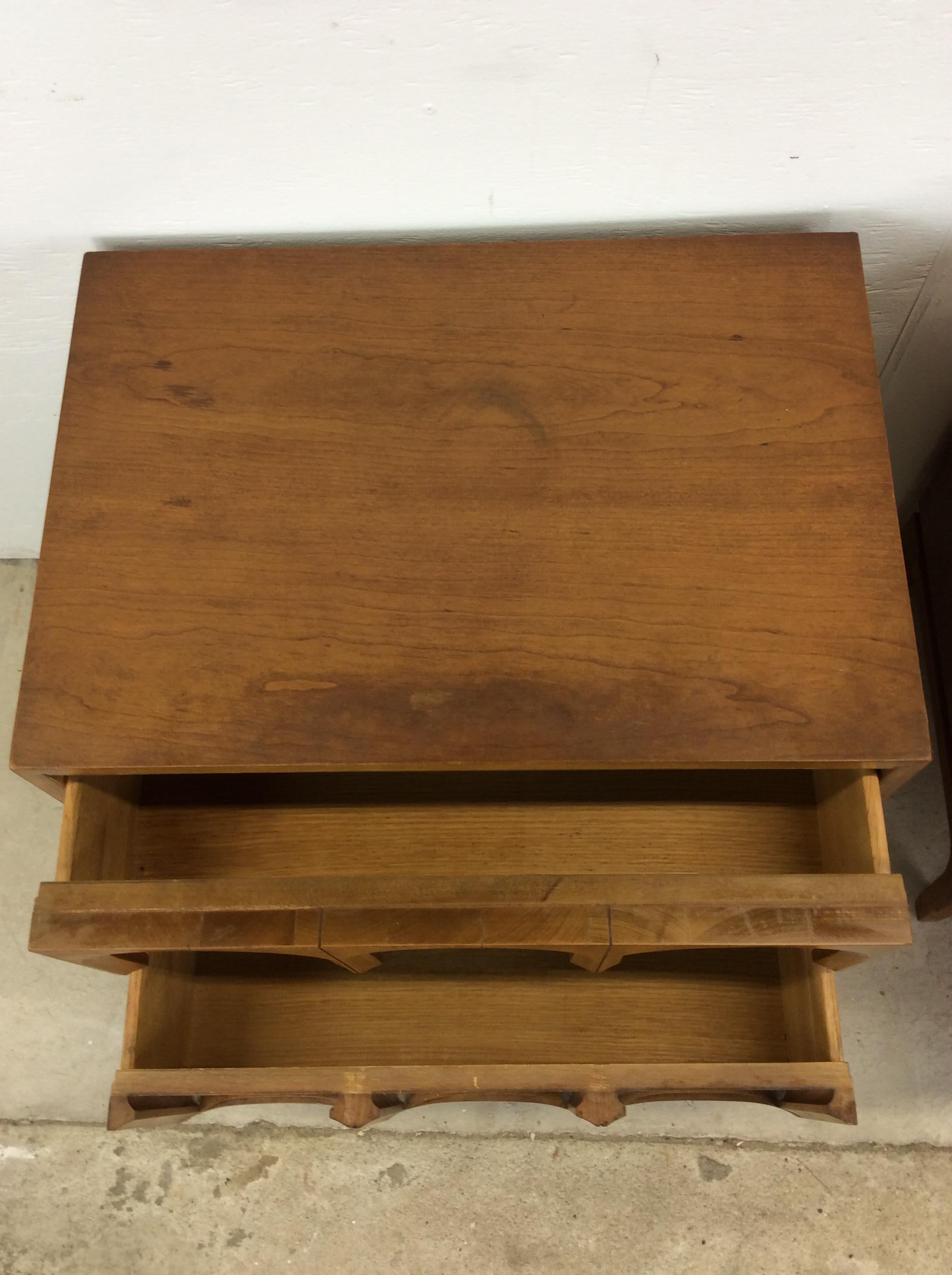 American Mid Century Modern Burlwood Nightstands by Thomaville - A Pair