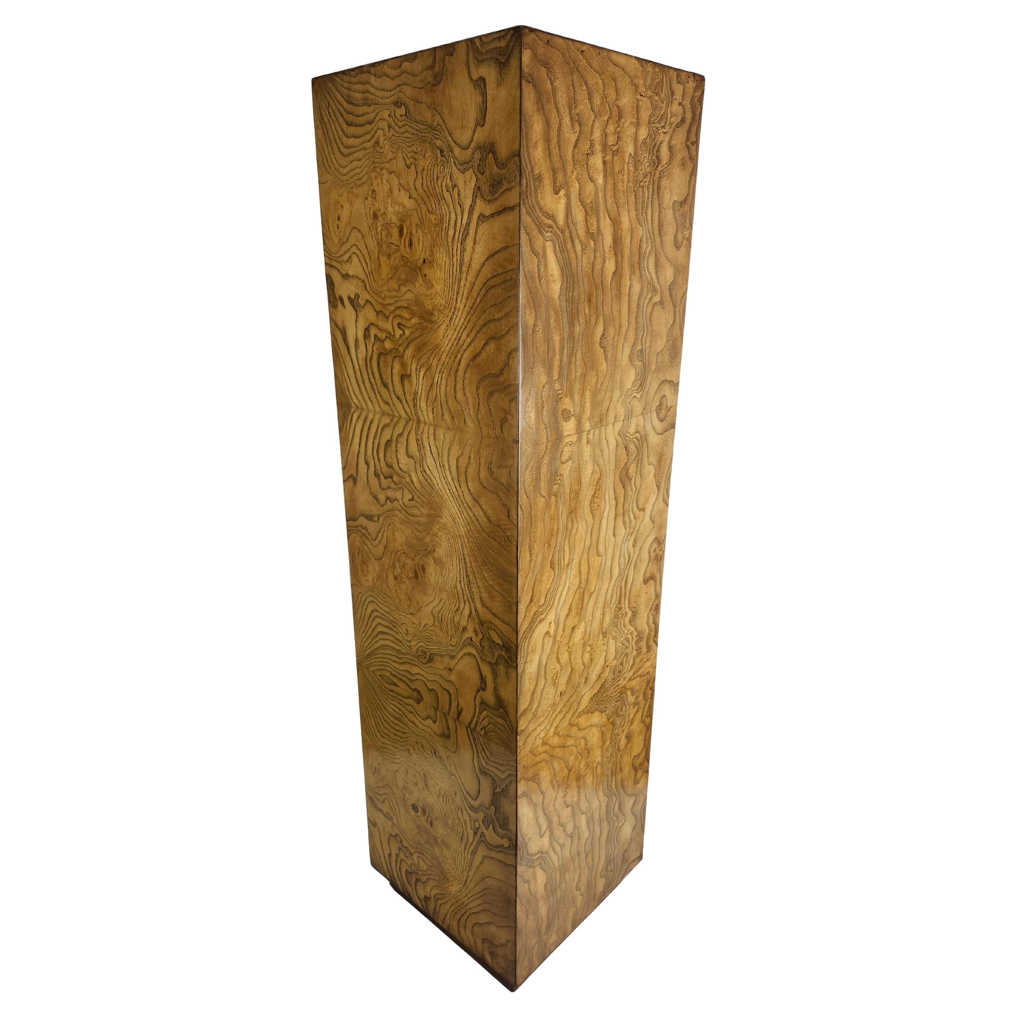 Pedestal de madera de Burlwood moderno de mediados de siglo atribuido a Milo Baughman C1970 en venta