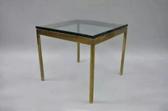 Mid Century Modern Burnished Brass Bronze Square Side Table by Scope Furniture