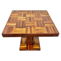 Beistelltisch im Mid-Century-Modern-Stil mit Butcher-Block-Parkett