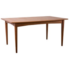 Mid-Century Modern Butterfly Leaf Teak Dining Table
