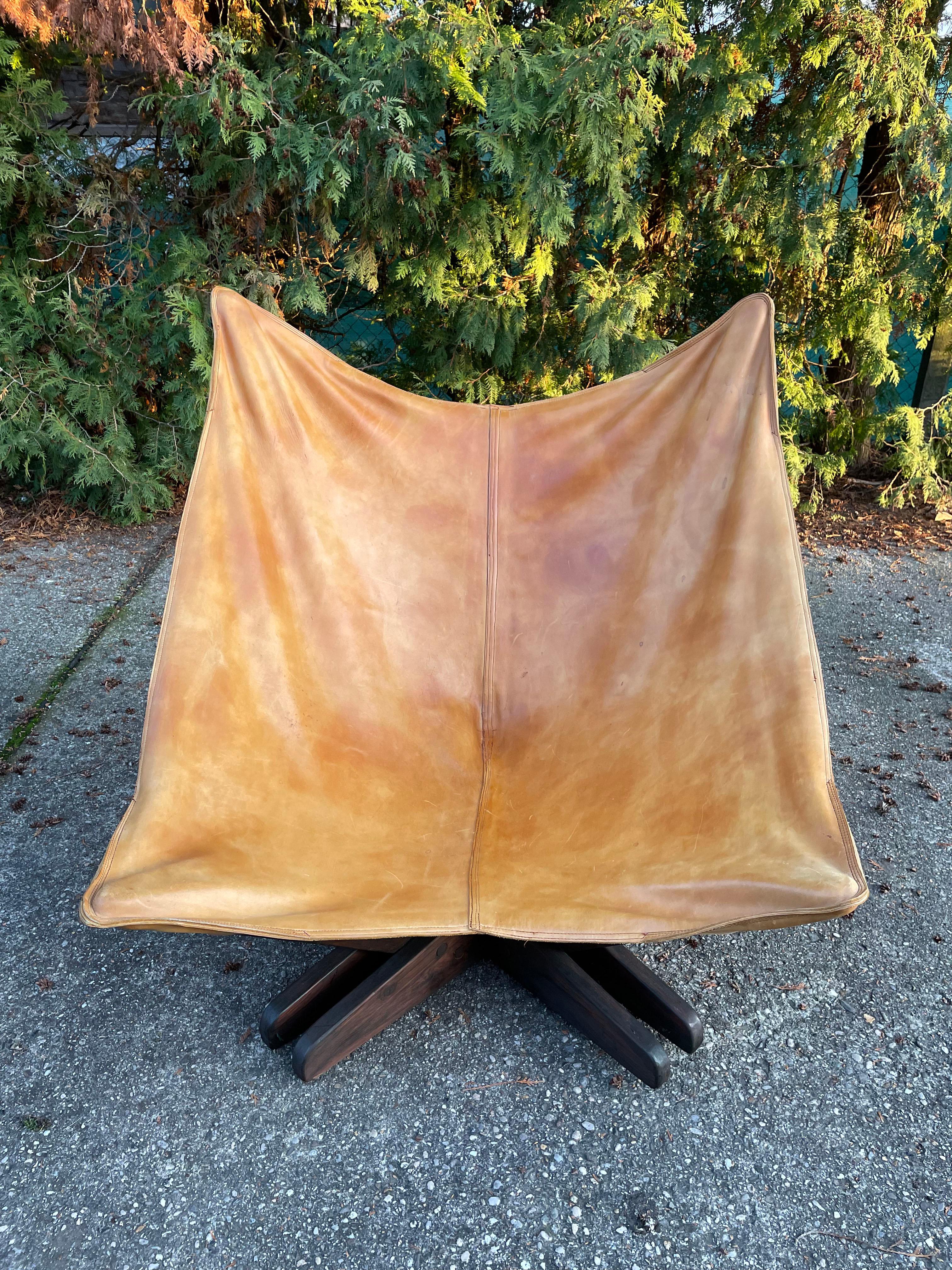 Moderner Schmetterlingslederstuhl aus der Mitte des Jahrhunderts, skandinavisches Design, 1960er-1970er Jahre 9