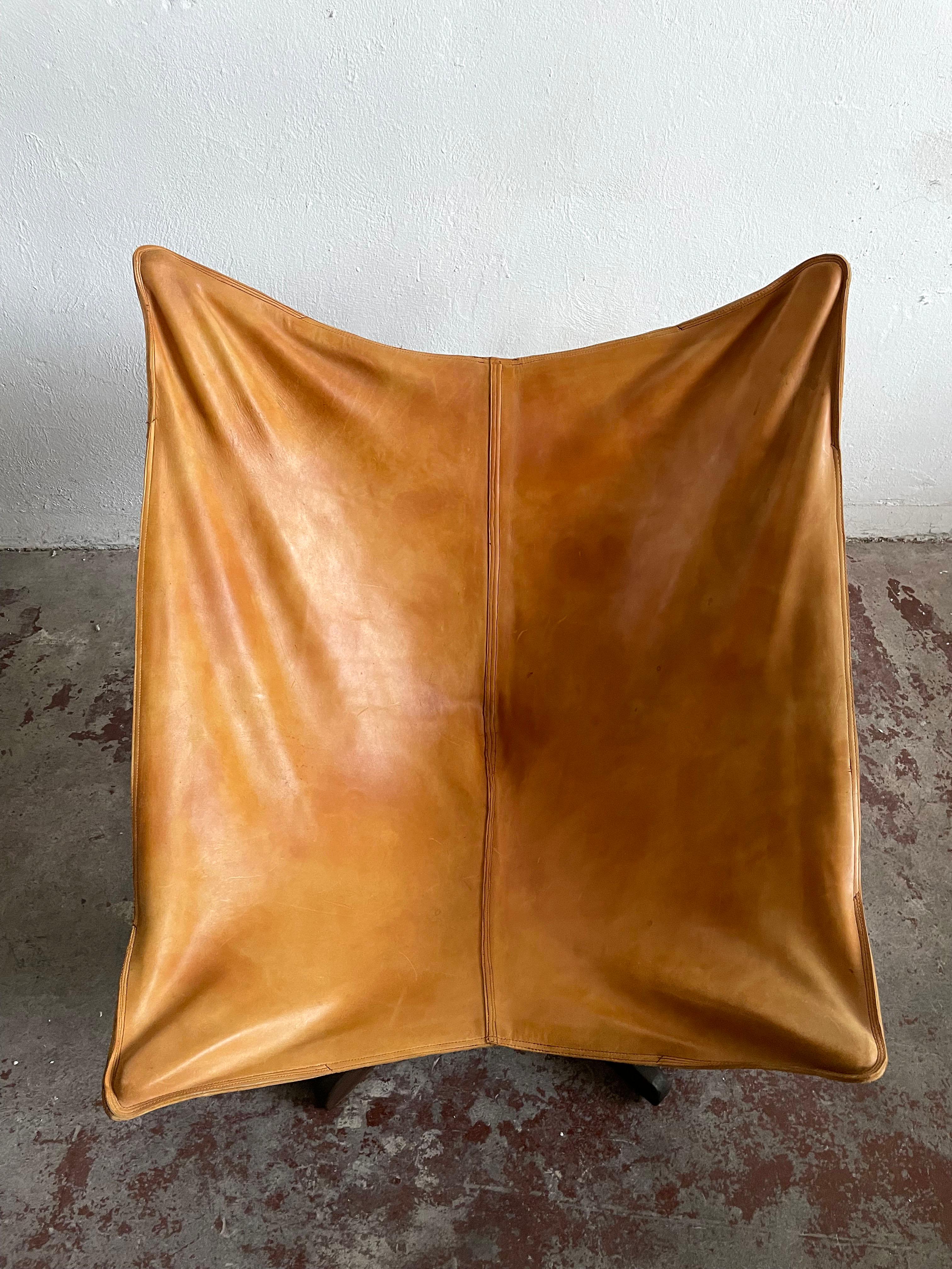 Mid-Century Modern Butterfly Leather Chair, Scandinavian Design, 1960s-1970s 2