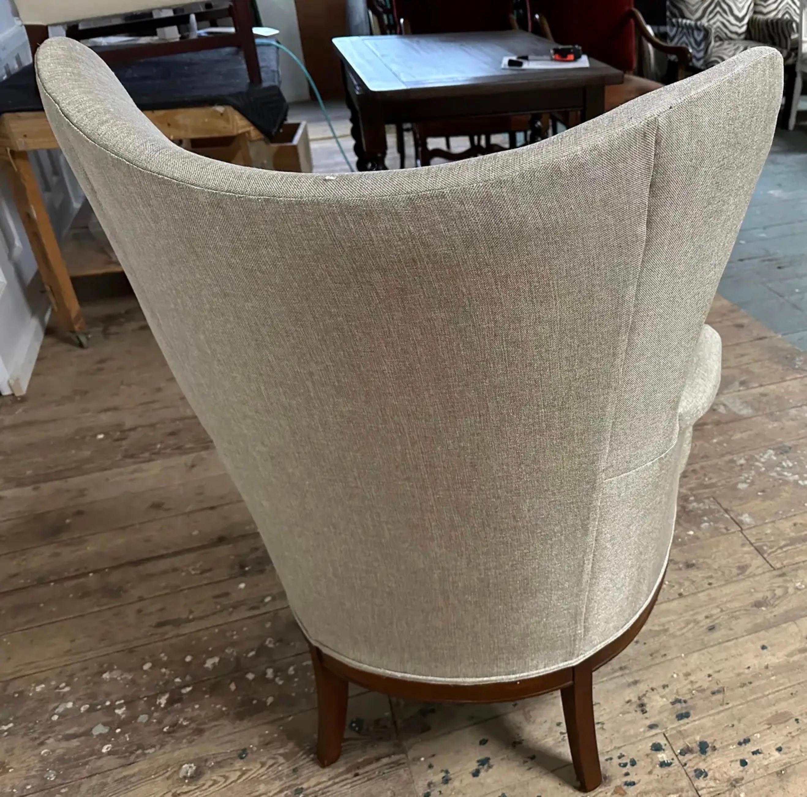 Hollywood Regency Mid-Century Modern Butterfly Wingback Chair For Sale