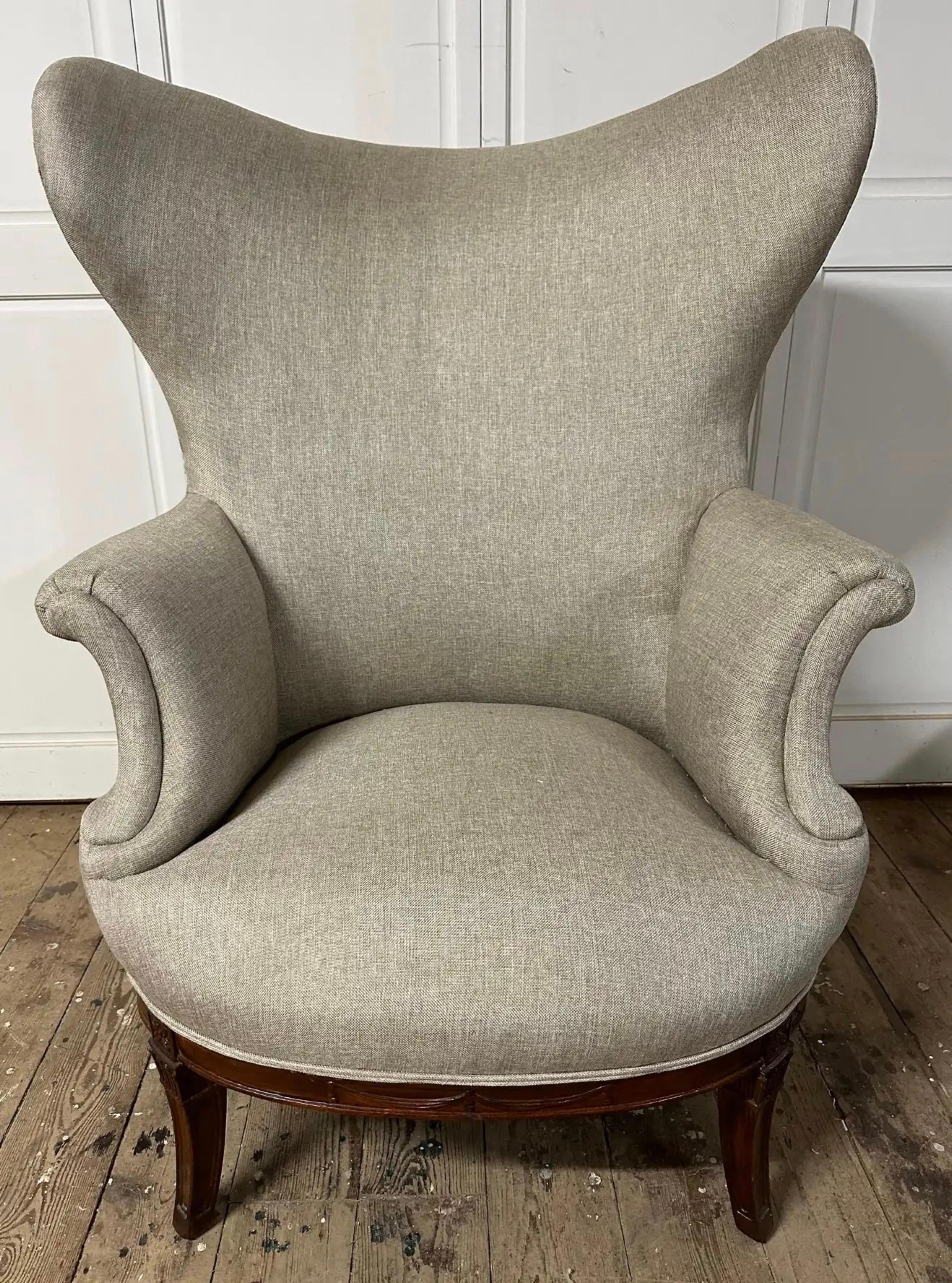 European Mid-Century Modern Butterfly Wingback Chair For Sale