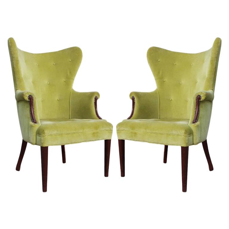 Mid-Century Modern Butterfly Wingback Chairs