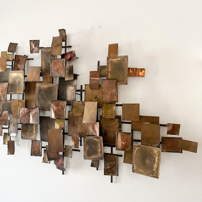 Mid-Century Modern C Jere Style Brass/Copper Metal Wall Art For Sale at ...