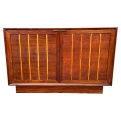 Mid-Century Modern Cabinet or Credenza in Walnut and Maple Woods