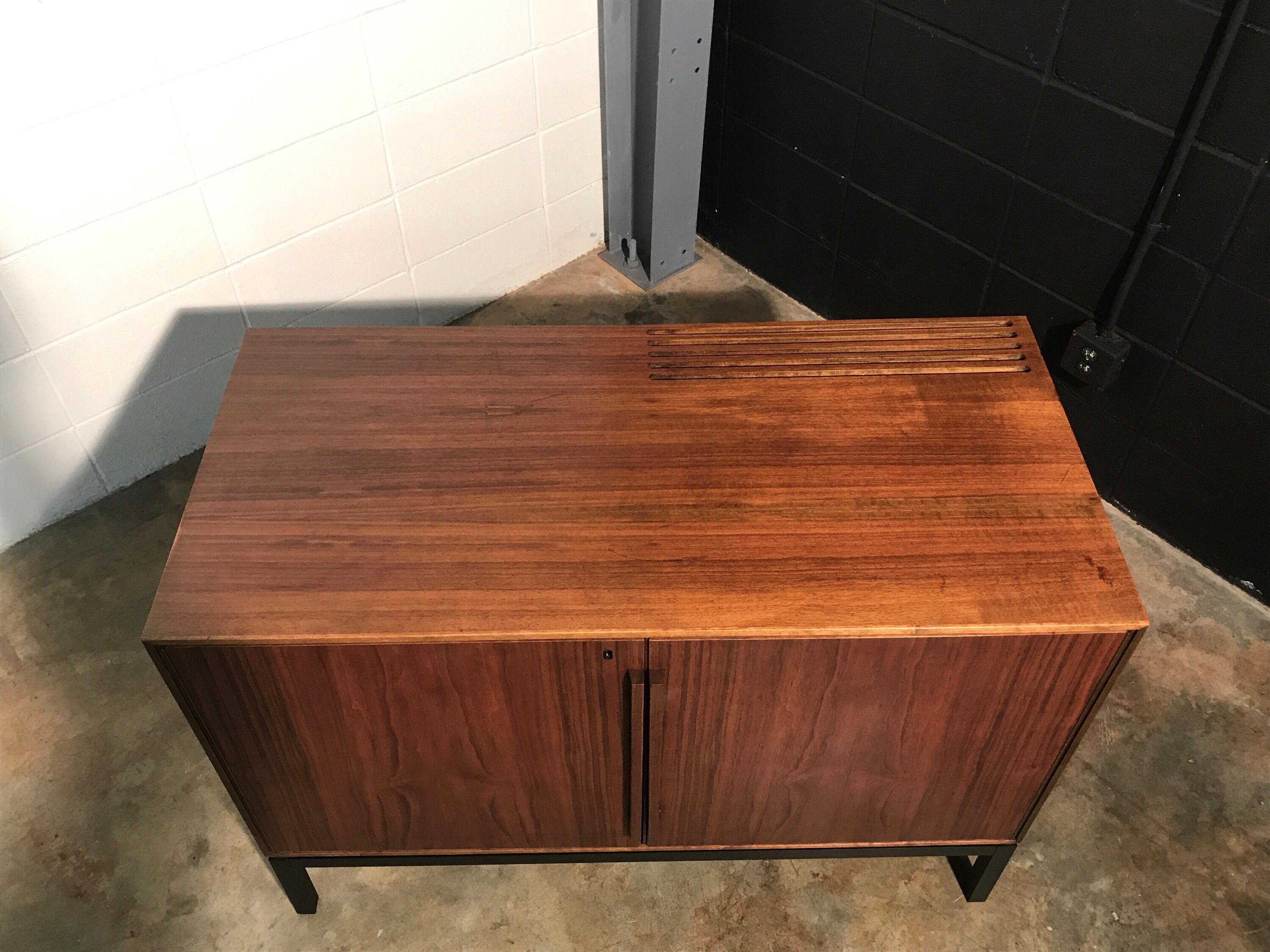 Mid-Century Modern Cabinet with Built-In Refrigerator 11