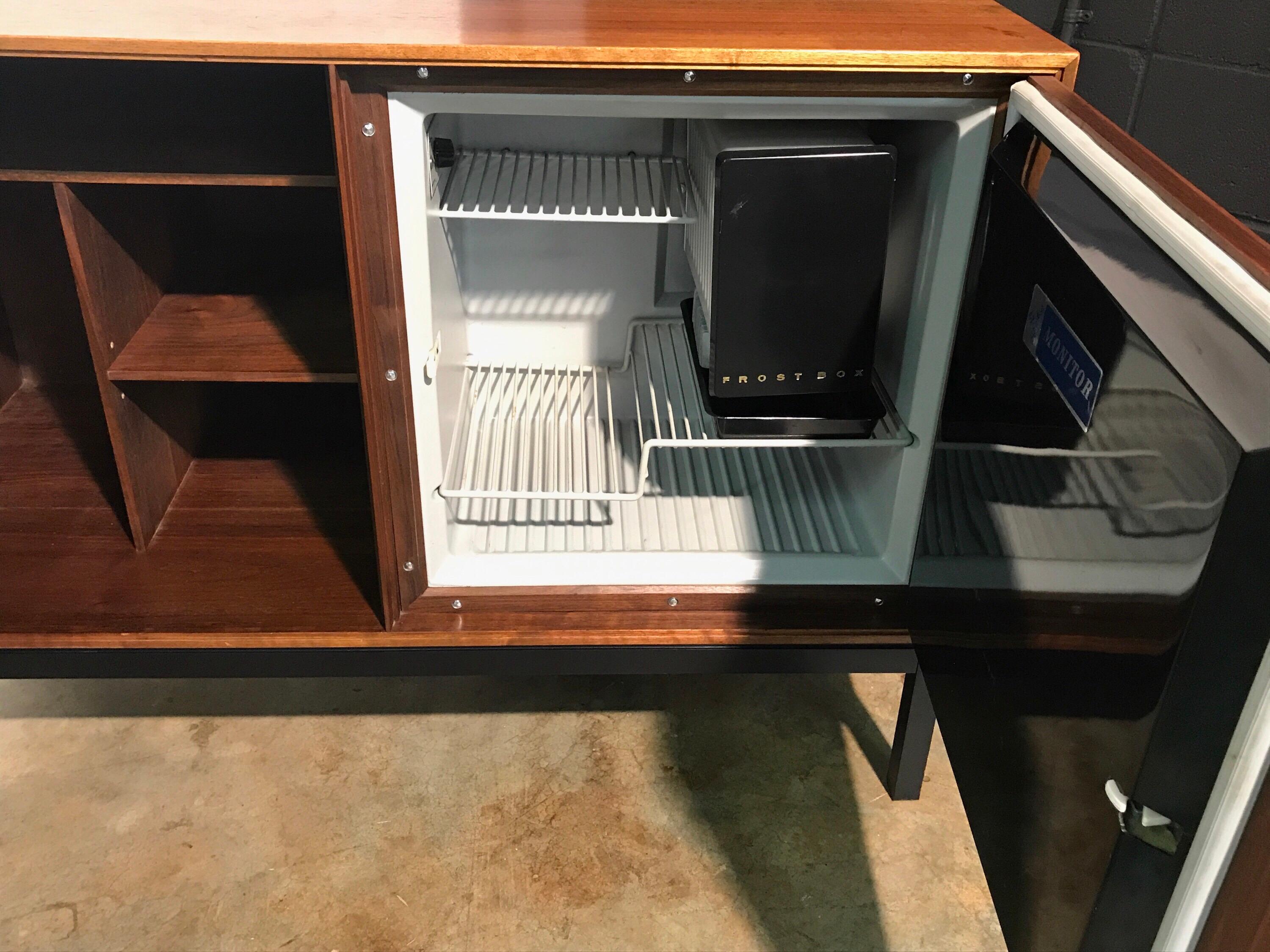 Mid-Century Modern Cabinet with Built-In Refrigerator 1