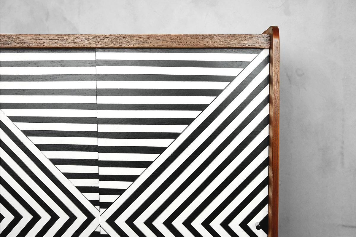 Mid-Century Modern Cabinet with Labyrinth Pattern, 1960s 8