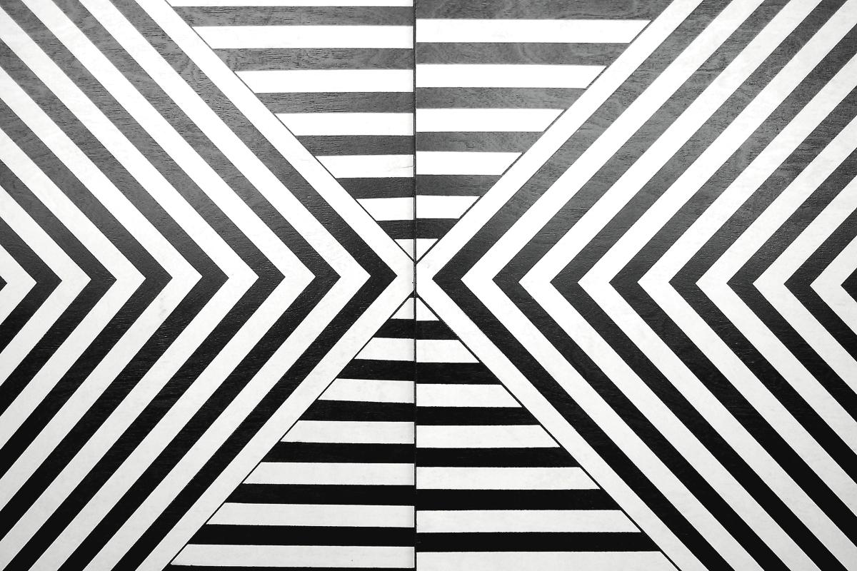 Walnut Mid-Century Modern Cabinet with Labyrinth Pattern, 1960s