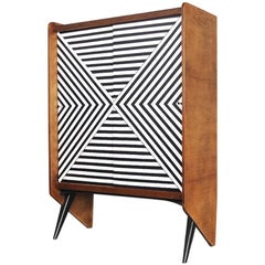Mid-Century Modern Cabinet with Labyrinth Pattern, 1960s