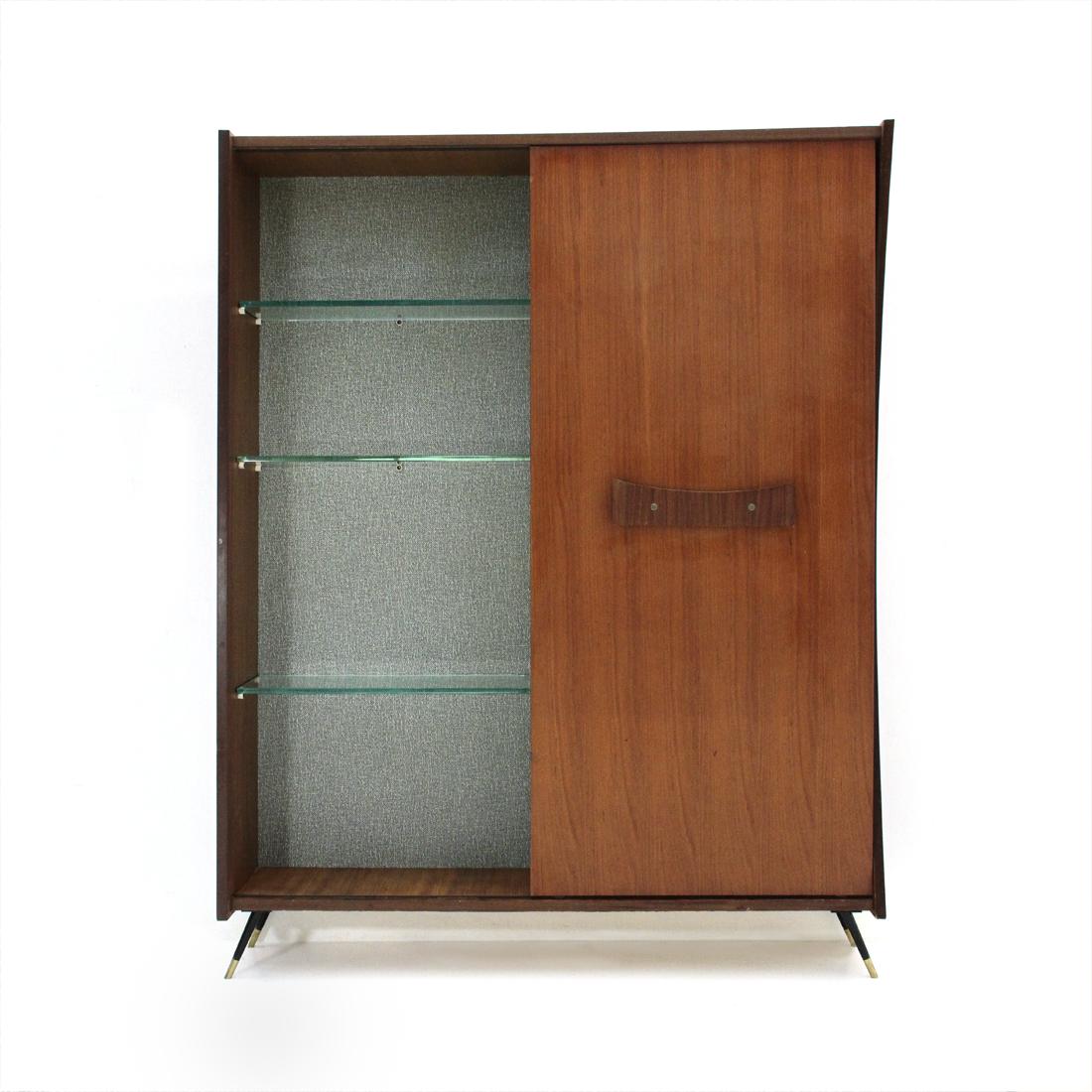 Mid-Century Modern Cabinet with Mirror and Light, 1950s In Good Condition In Savona, IT