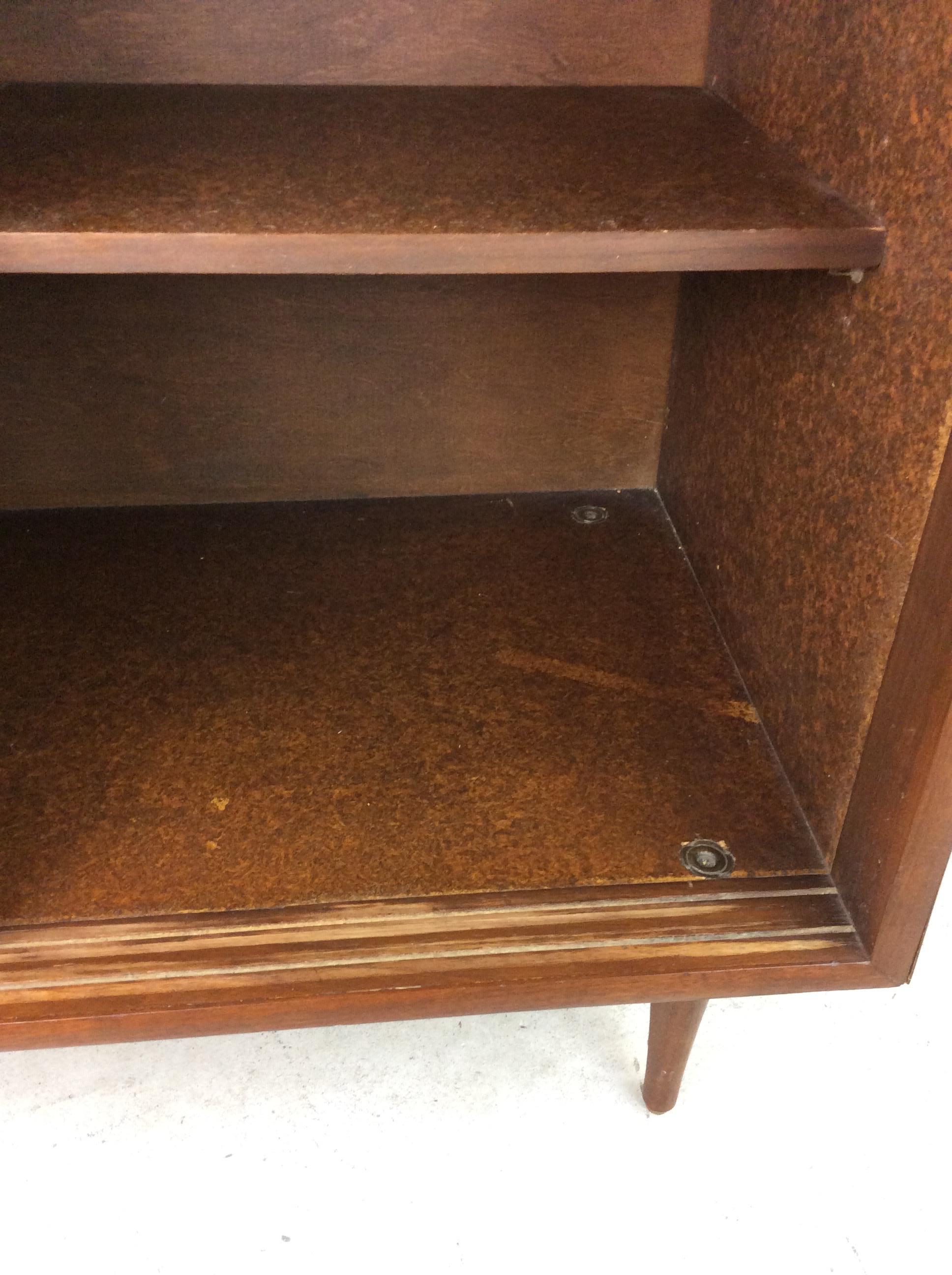 Mid Century Modern Cabinet with Sliding Cane Doors For Sale 5