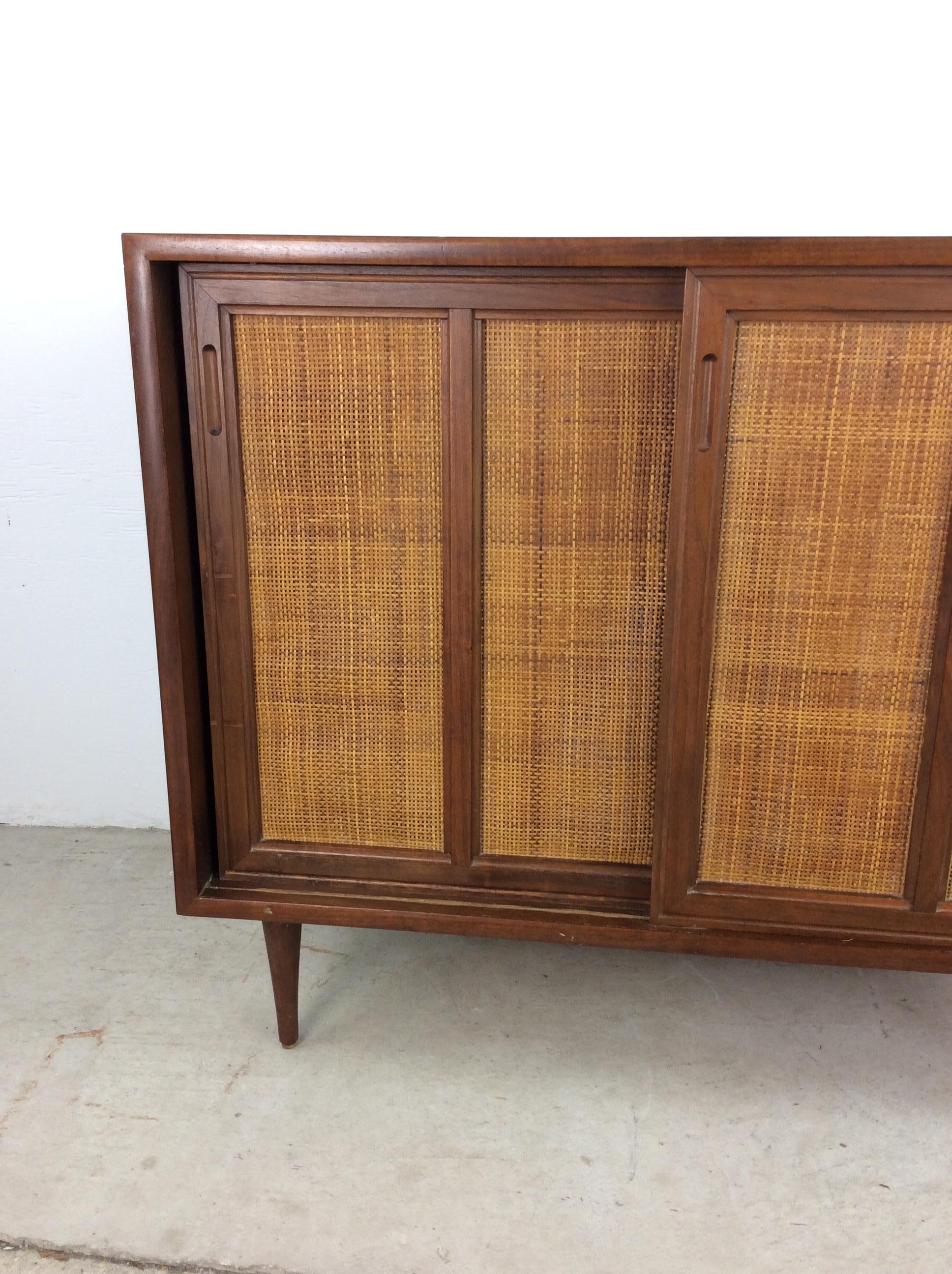 Mid-Century Modern Mid Century Modern Cabinet with Sliding Cane Doors