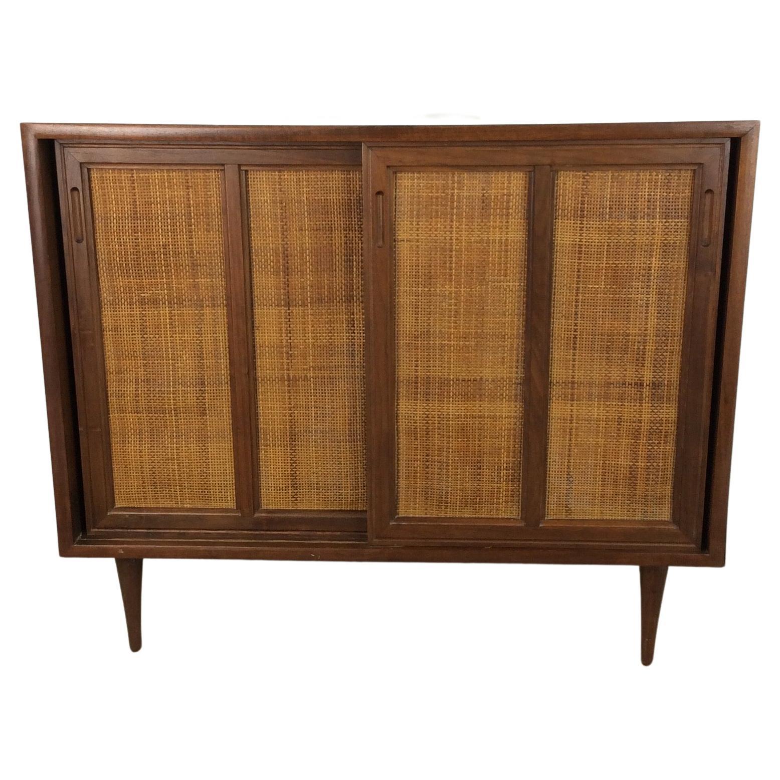 Mid Century Modern Cabinet mit Schiebetüren aus Holz