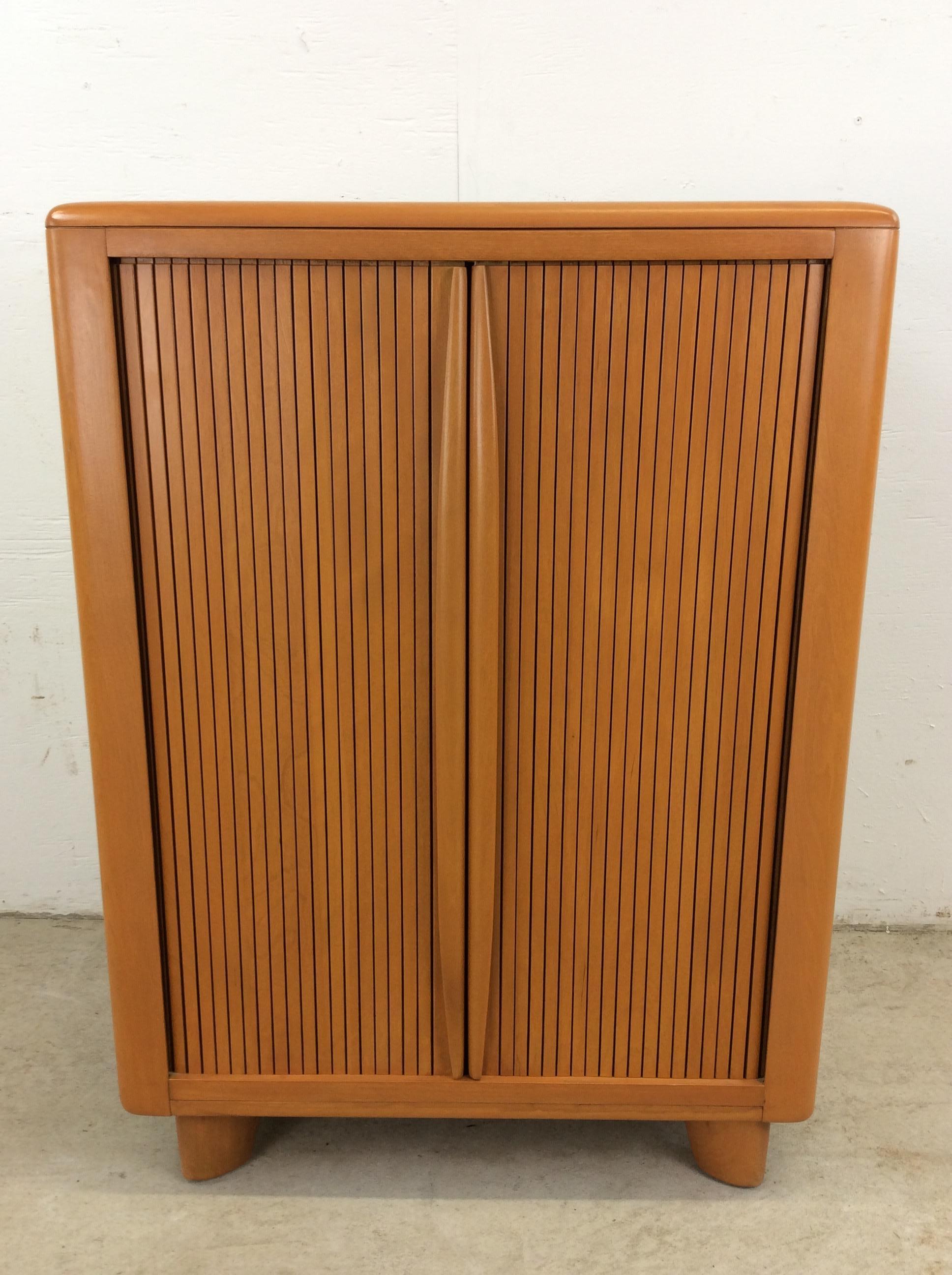 Mid Century Modern Cabinet with Tambour Door by Heywood Wakefield For Sale 4