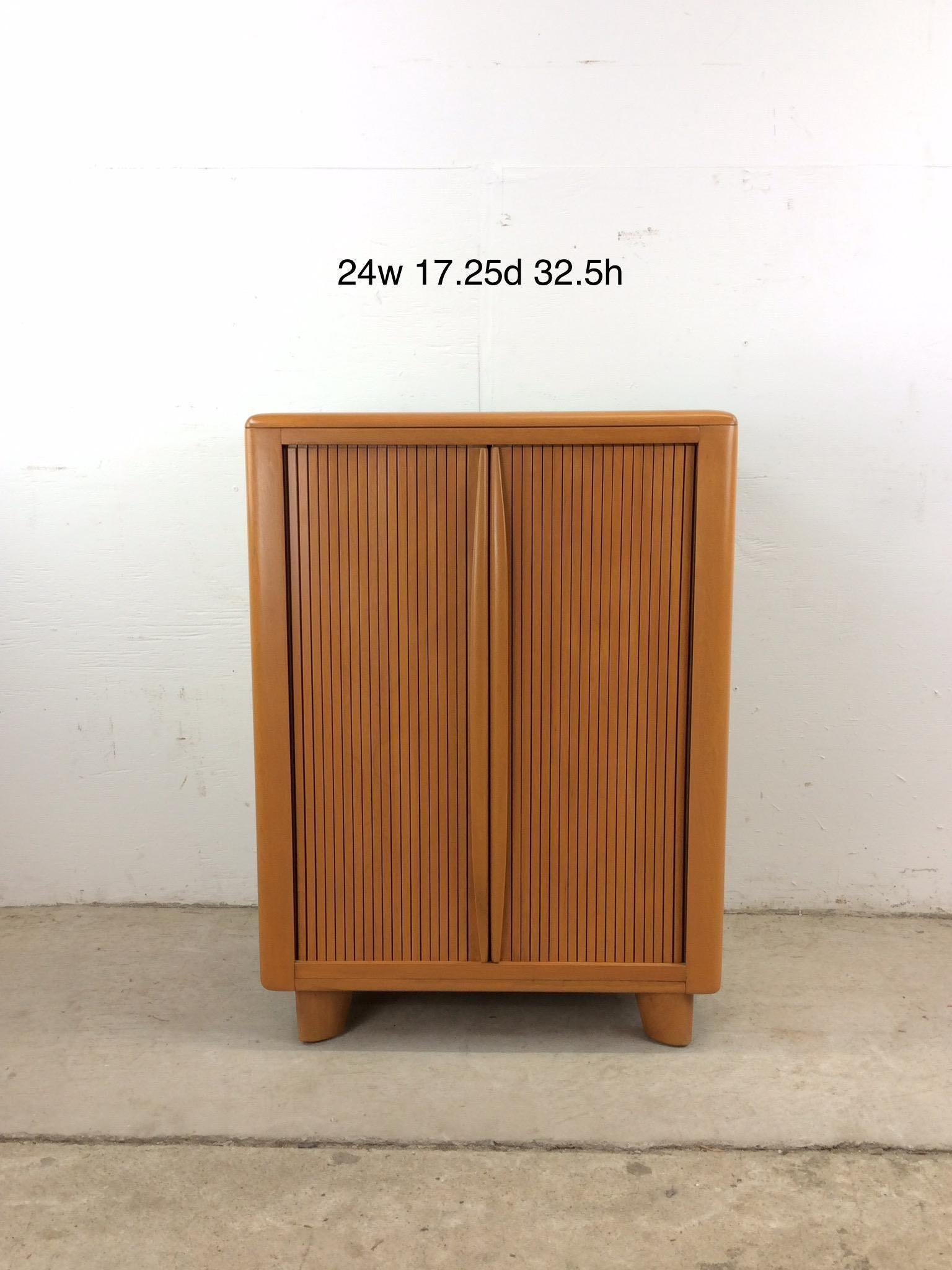 Mid Century Modern Cabinet with Tambour Door by Heywood Wakefield For Sale 8