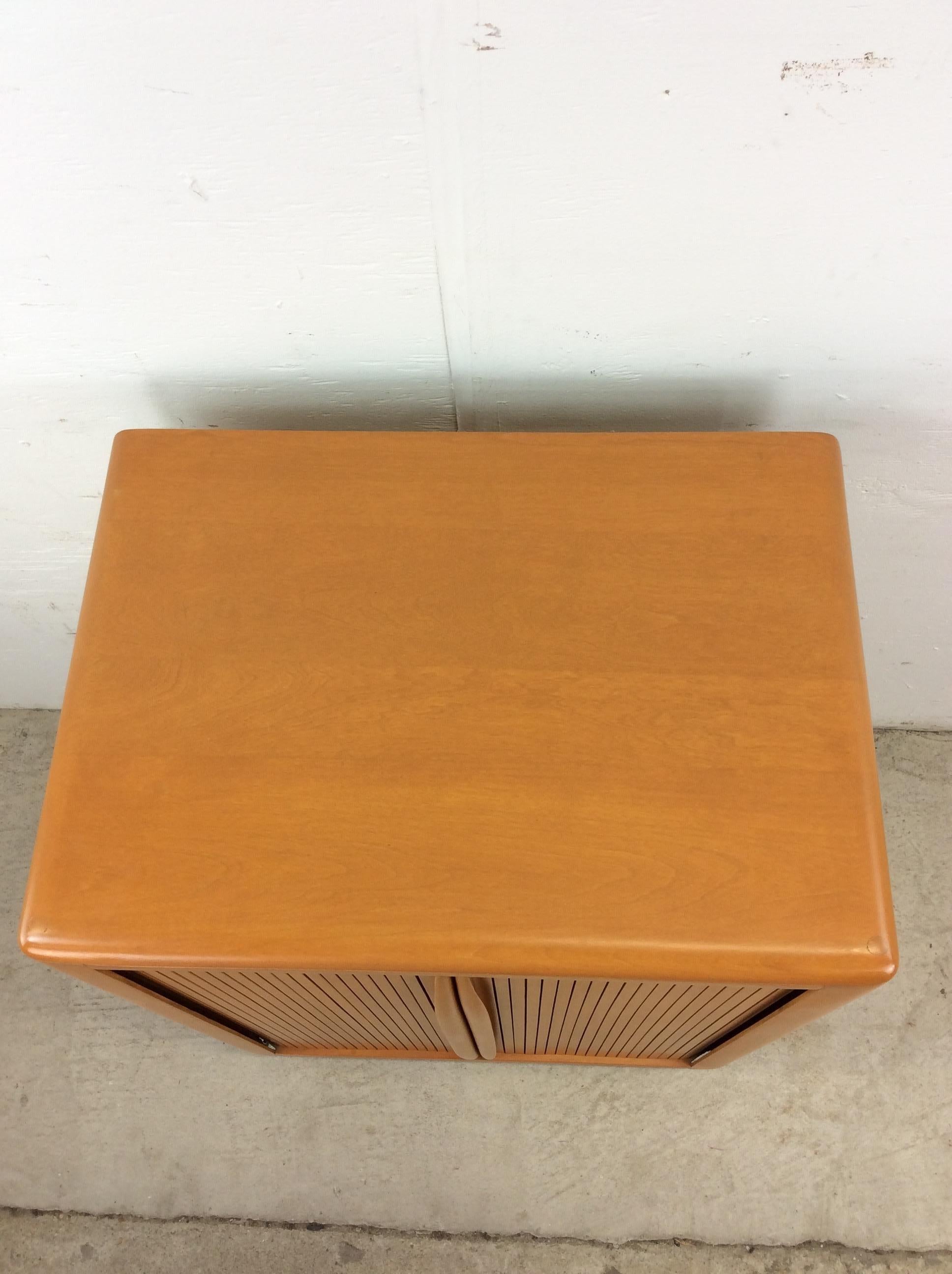 American Mid Century Modern Cabinet with Tambour Door by Heywood Wakefield For Sale