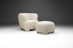 Mid-Century Modern Cabinetmaker Lounge Chair and Ottoman, Europe ca 1950s