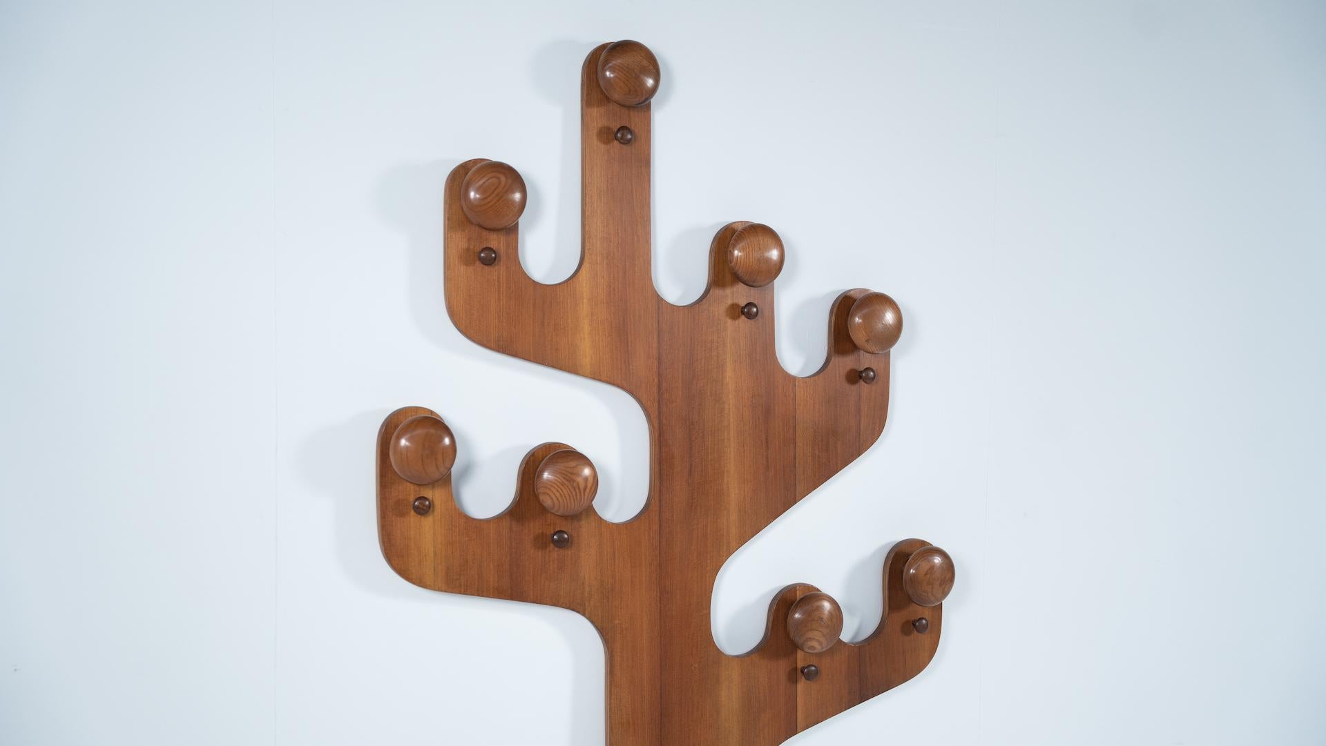 Legno Appendiabiti a cactus moderno di metà secolo, Italia in vendita