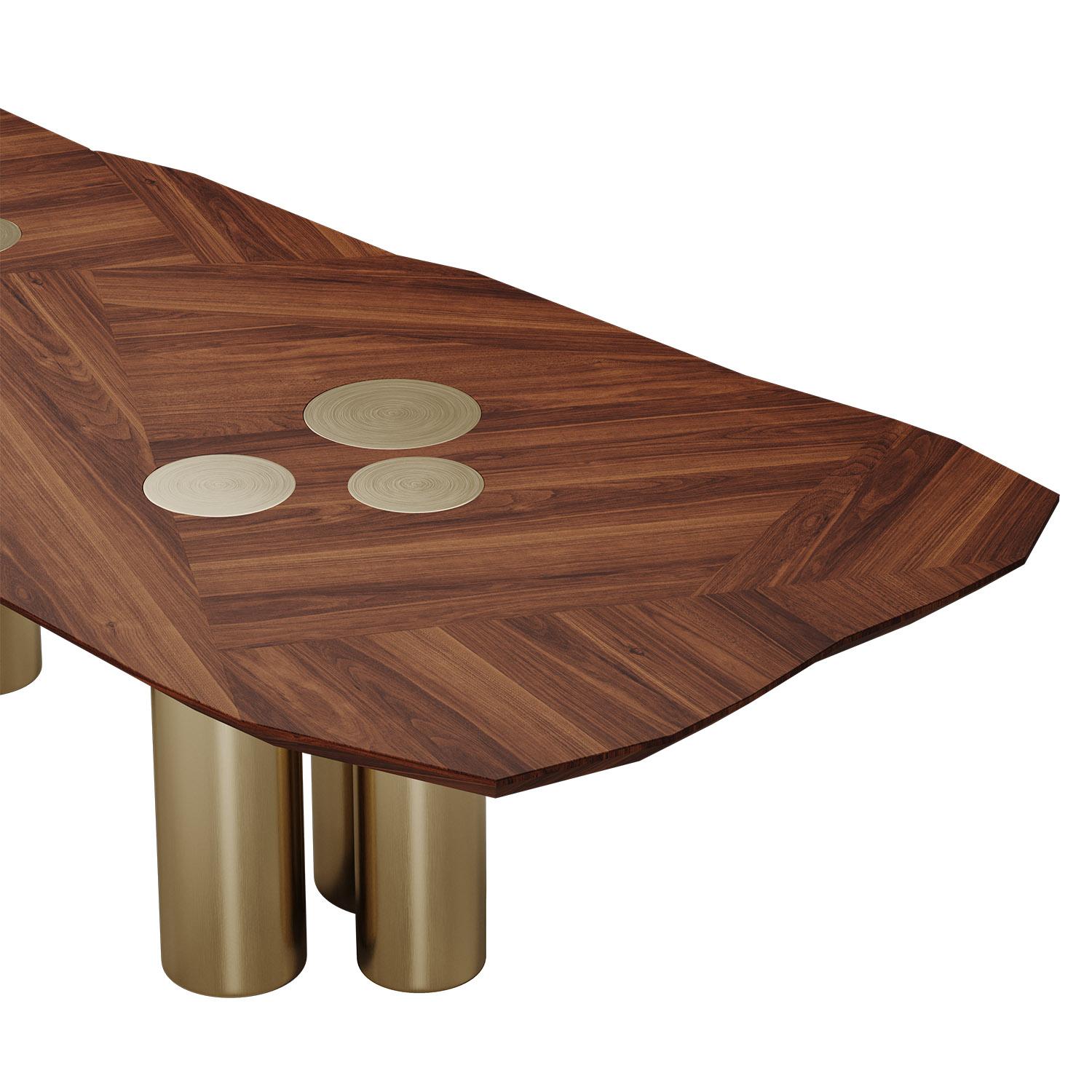 Mid-Century moderno Tavolo da pranzo Cadenza in Wood con intarsio di Atelier A. in vendita