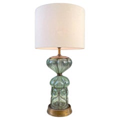 Mid-Century Modern Caged Bubble Murano Glass Table Lamp