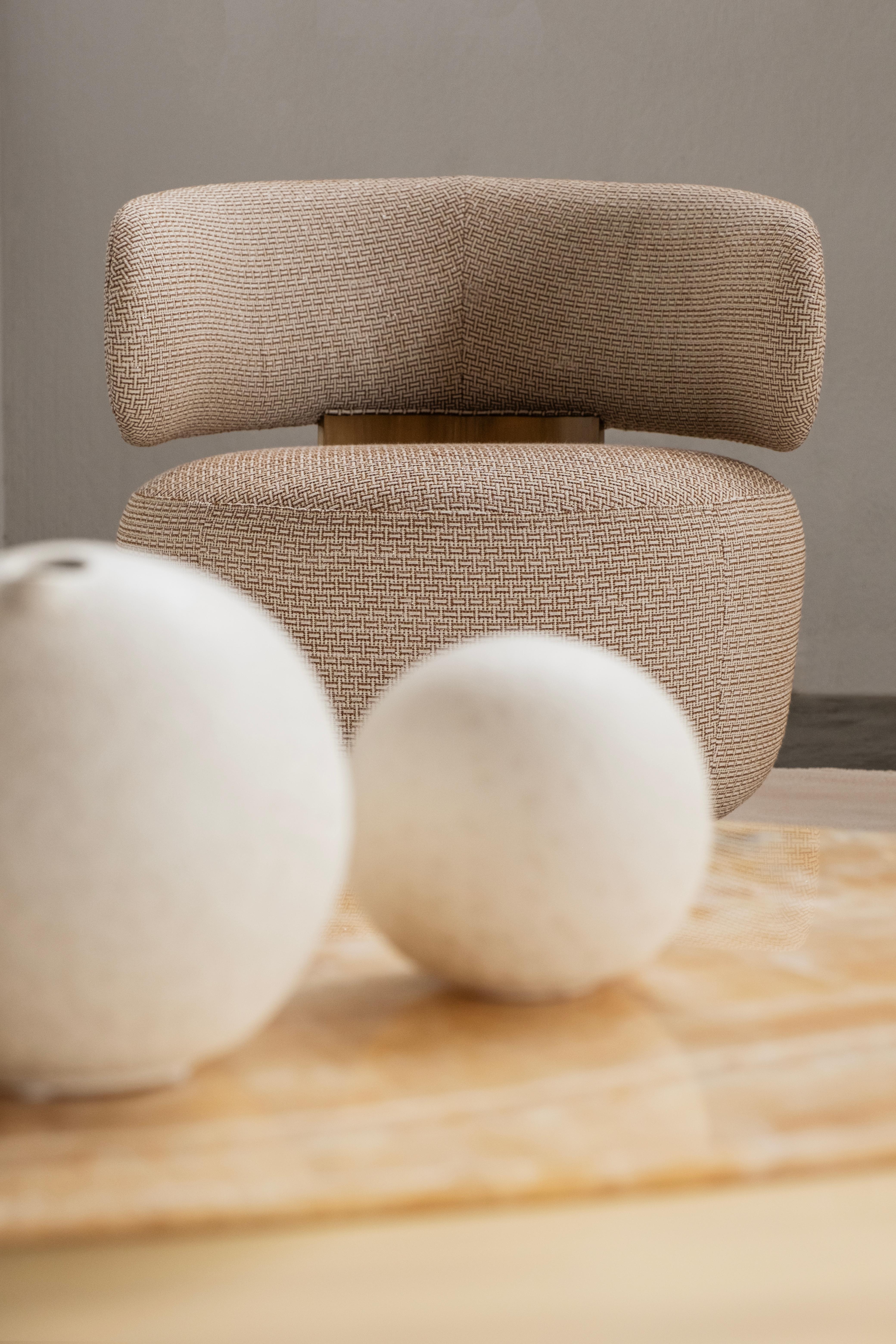Mid-Century Modern Caju Loveseat, Swivel, Dedar Bouclé, Handmande by Greenapple For Sale 4