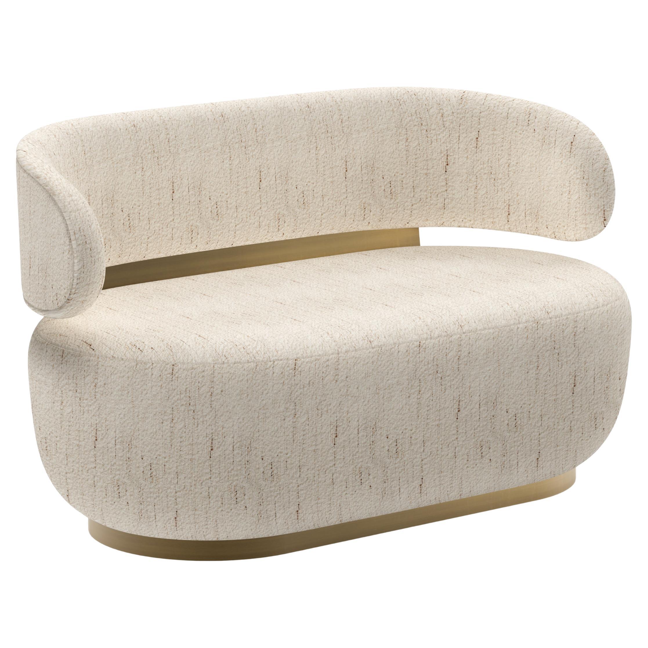 Mid-Century Modern Caju Loveseat, Swivel, Dedar Bouclé, Handmande by Greenapple For Sale