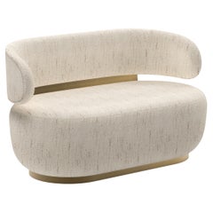 Mid-Century Modern Caju Loveseat, Swivel, Dedar Bouclé, Handmande by Greenapple