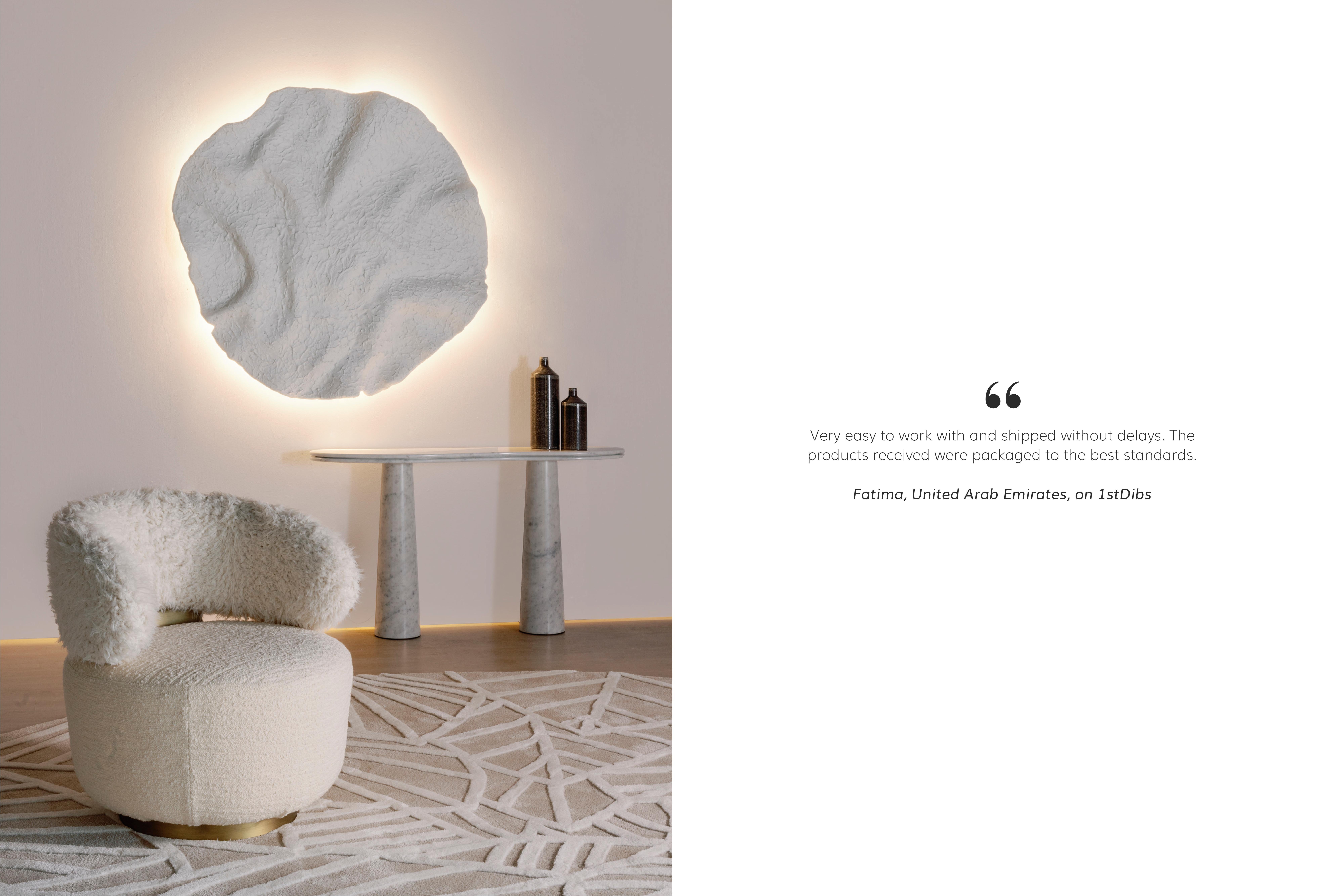 Modernité du milieu du siècle Caju Set/2 chaises longues, pivotantes, en cuir, bouclé, Greenapple en vente 2