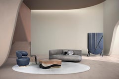 Mid-Century Modern Caju Swivel Lounge Chair, Leather, Handmade by Greenapple