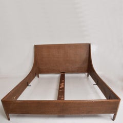Mid Century Modern Cal King Bed Frame Designed By Barbara Barry for McGuire / BA