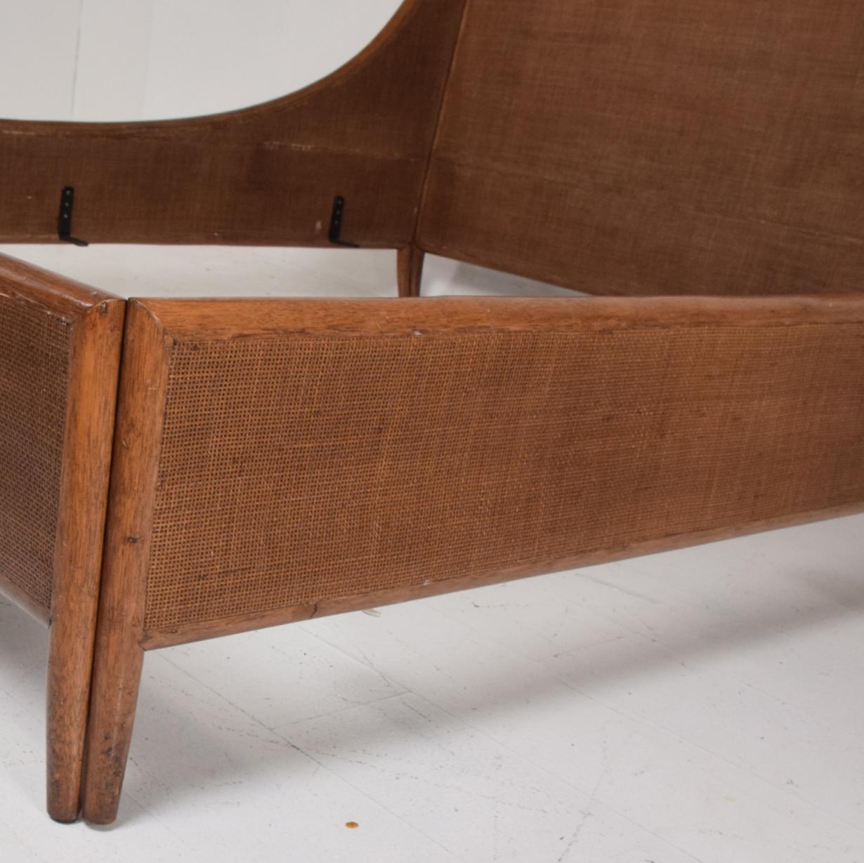 mid century cal king bed frame