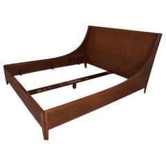 Mid-Century Modern Cal King Bed Frame Designed By Barbara Barry for McGuire / BA
