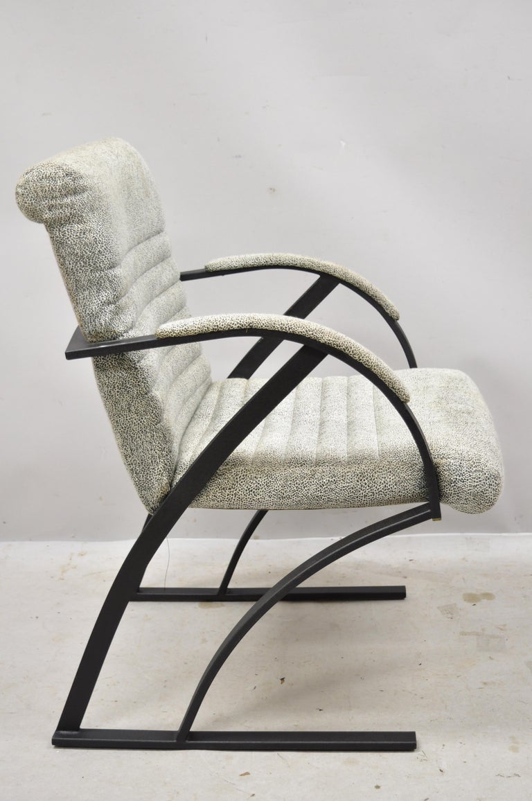 Mid Century Modern CalStyle Furniture Art Deco Metal Frame Lounge Arm