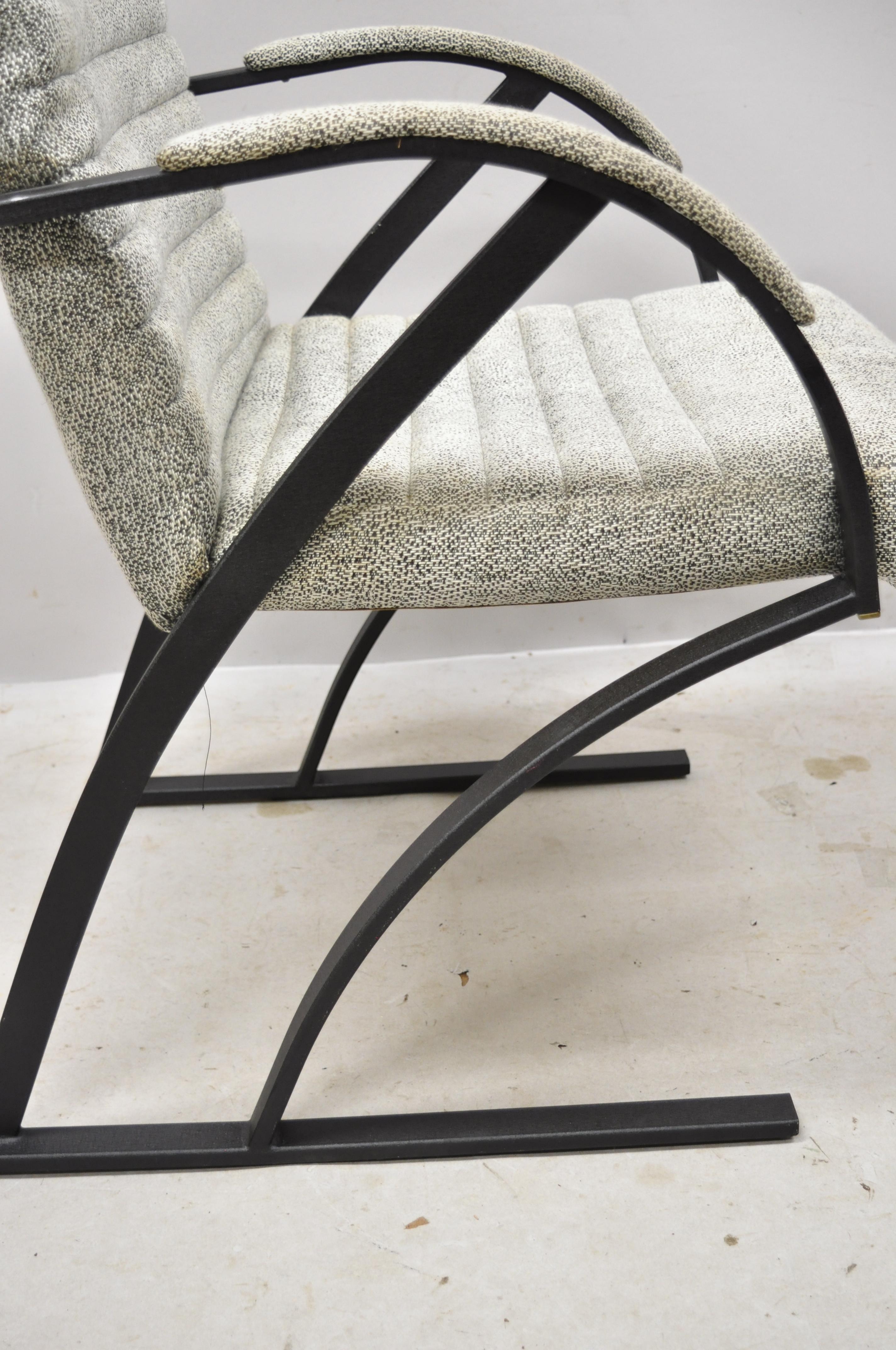 Mid-Century Modern Mid Century Modern Cal-Style Furniture Art Deco Metal Frame Lounge Arm Chair  For Sale