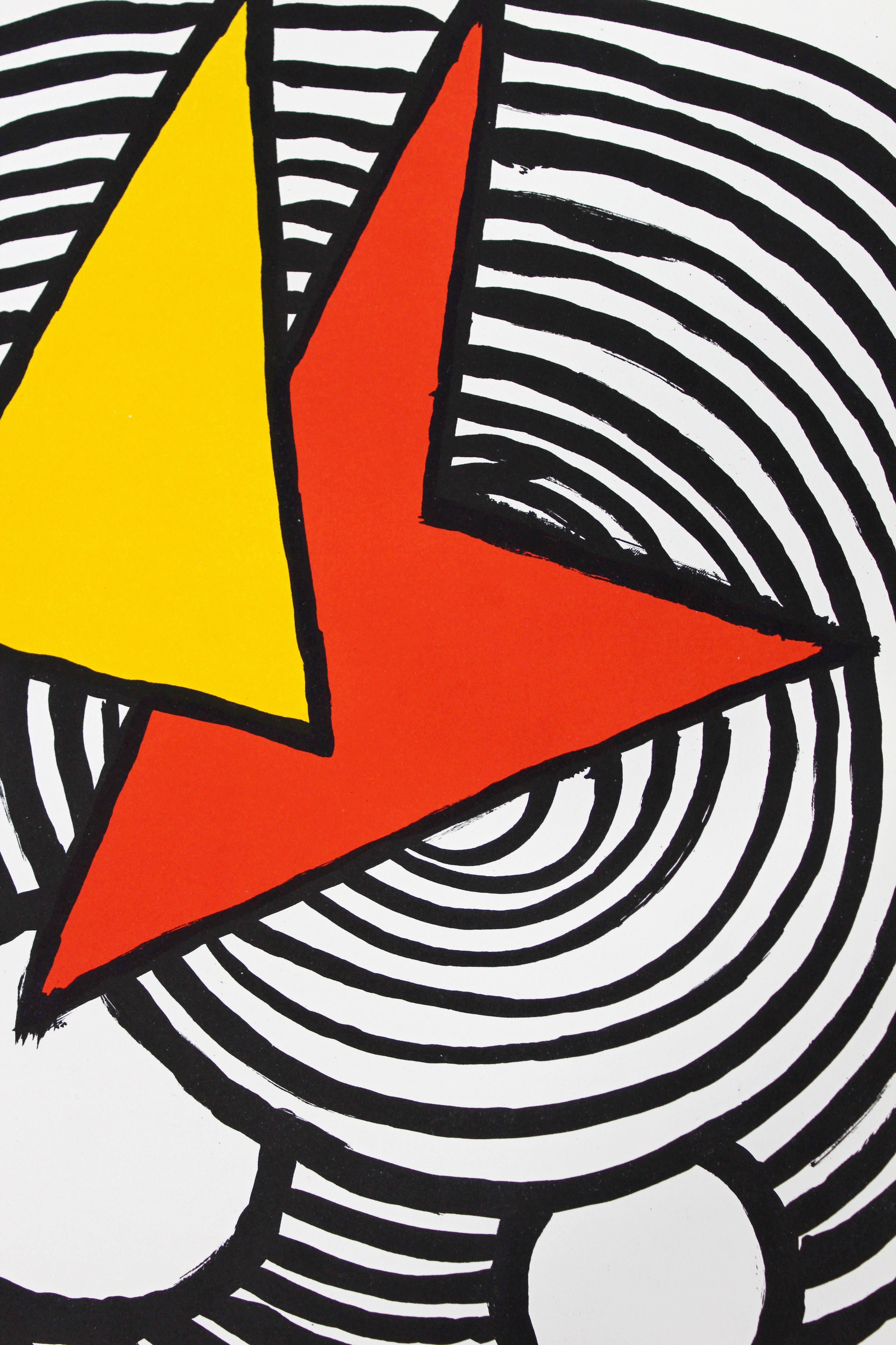 For your consideration is an unframed lithograph from Derriere le Miroir, by Alexander Calder, circa 1963. In excellent condition. The dimensions are 11