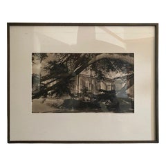 Architecture californienne moderne du milieu du siècle dernier, photographie Sepia en gélatine argentique